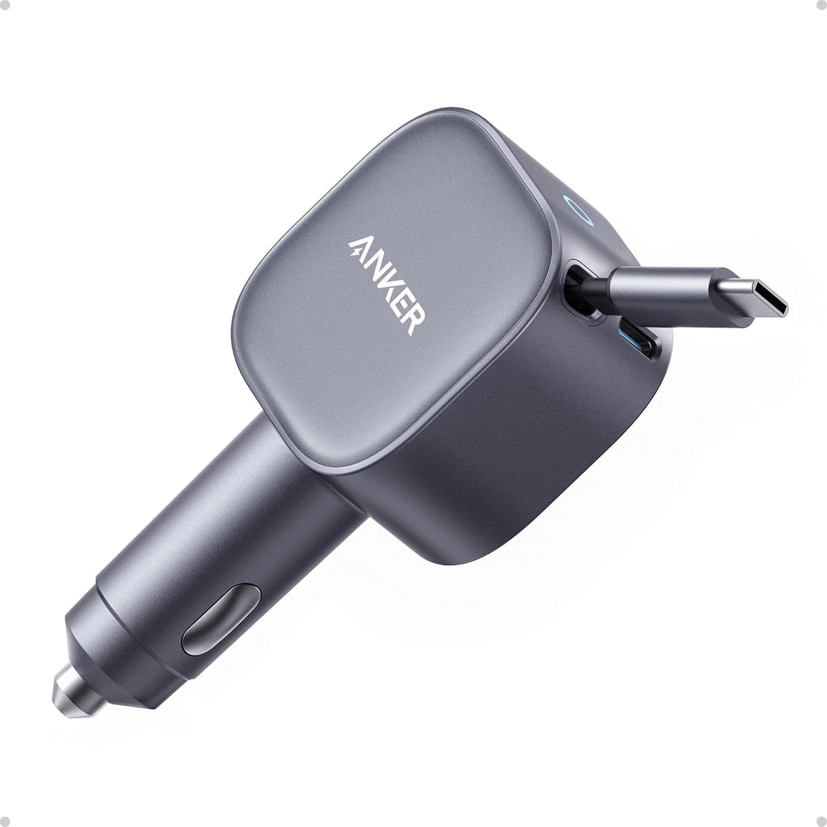 Anker Nano Car Charger (75W, USB-C Port, Built-in USB-C Cable)