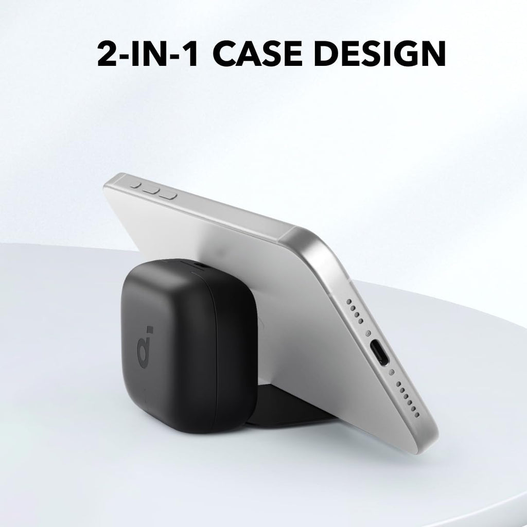 Soundcore by Anker R50i NC Wireless Bluetooth Earphones, Powerful and Smart Noise Cancelling, Powerful Bass, 45 Hours Playtime, 2-in-1 Case and Phone Stand, IP54, Bluetooth 5.4, Black