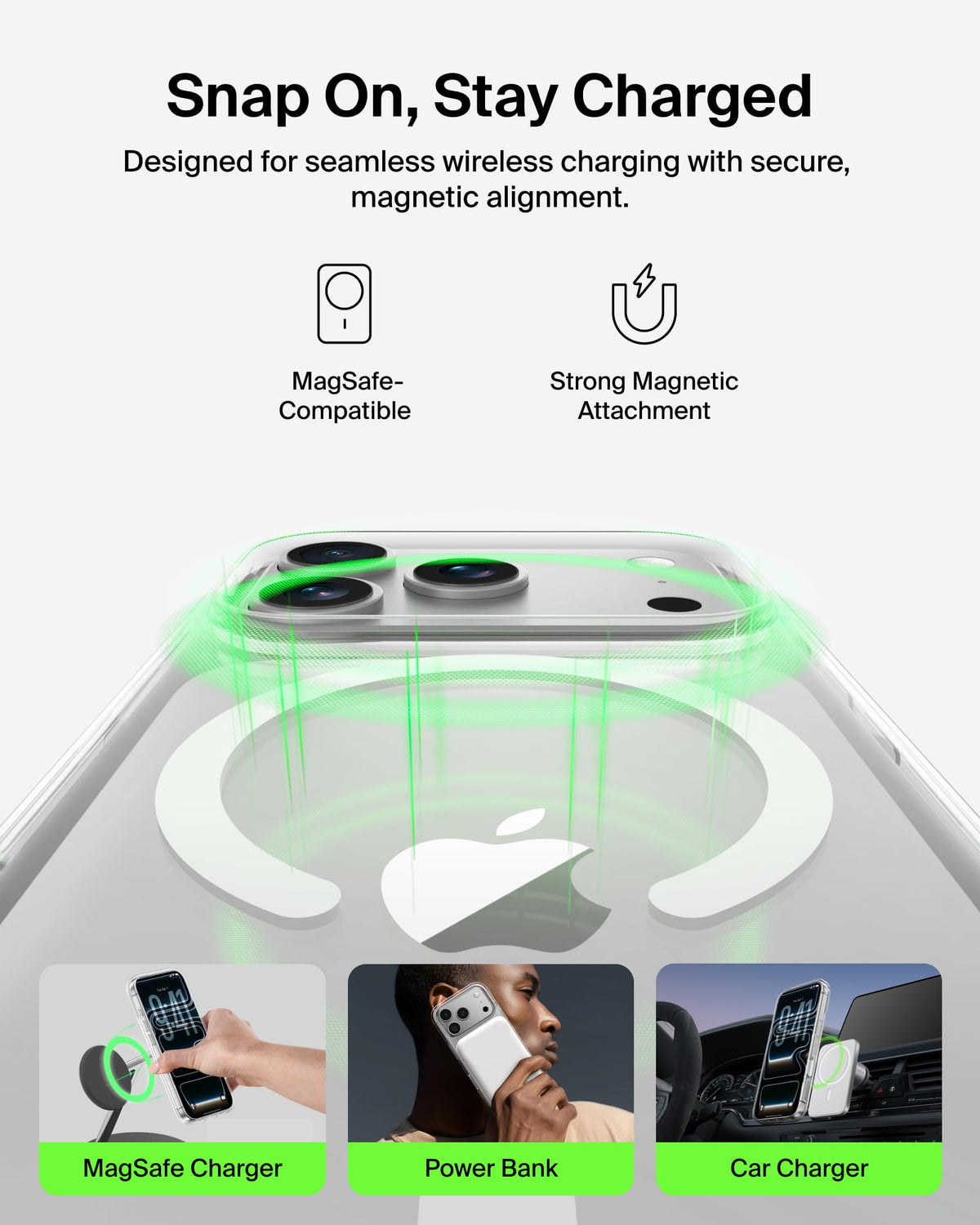Belkin SheerForce Clear MagSafe Compatible iPhone 17 Pro Case with Slim Design & Anti-Scratch Treated Coating - Magnetic, Transparent, & Shockproof Protective iPhone Case - Clear