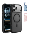 Belkin SheerForce Grip MagSafe Compatible iPhone 17 Pro Case with Slim Design & Anti-Slip Side Lines - Magnetic, Transparent, & Shockproof Protective iPhone Case - Black