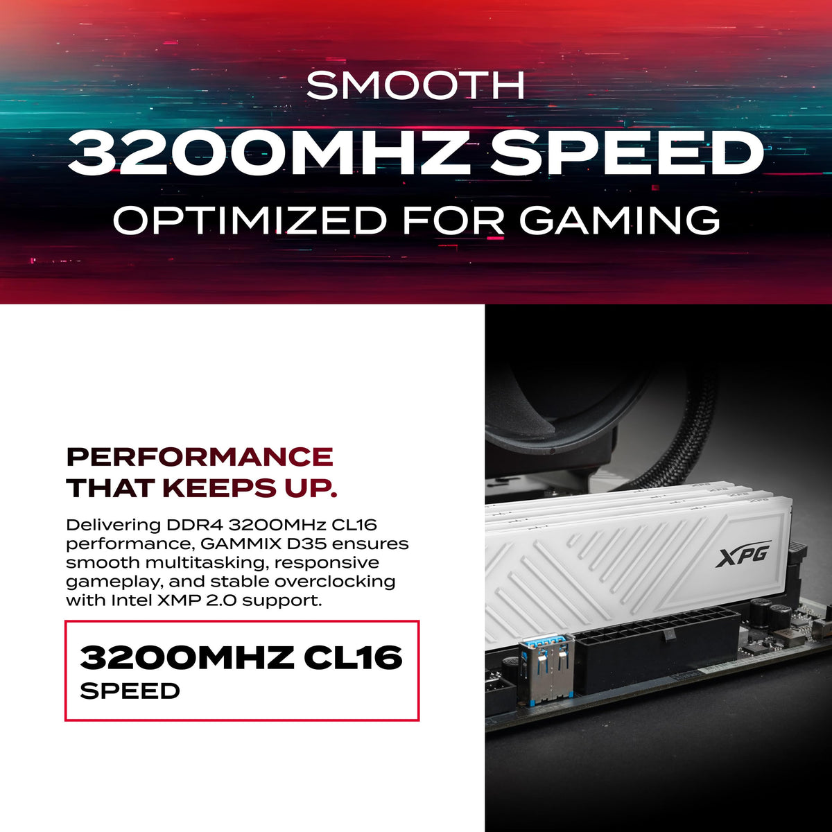 Adata AX4U320016G16A-DTBKD DDR4 16GB 32GB CL16 RAM Memory