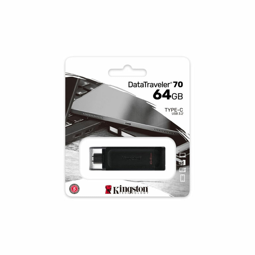 Kingston DataTraveler 70 - DT70/64GB USB-C Flash Drive Black