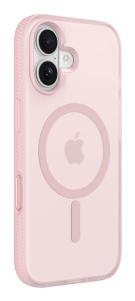 Belkin SheerForce Grip MagSafe Compatible iPhone 17 Case with Slim Design & Anti-Slip Side Lines - Magnetic, Transparent, & Shockproof Protective iPhone Case - Pink