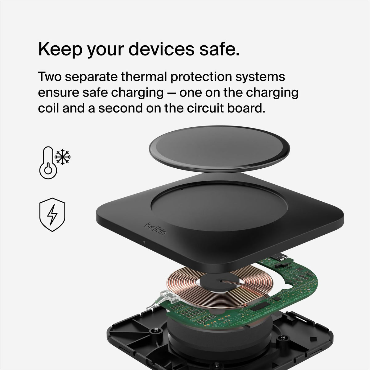 Belkin BoostCharge Pro Universal Easy Align Wireless Charging Pad, 15W Fast Charger for Apple iPhone, Samsung Galaxy, Apple Airpods Pro, and Other MagSafe Enabled Devices - Black