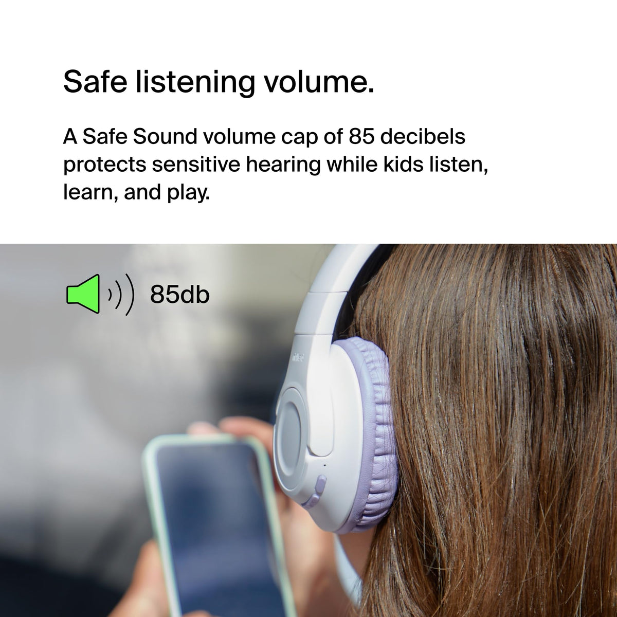 Belkin SoundForm Inspire Wireless Over-Ear Headset for Kids, On-Ear Headphones for Girls and Boys, Online Learning, & Travel with Built-In Microphone - Compatible with iPhone, iPad, Galaxy, and More
