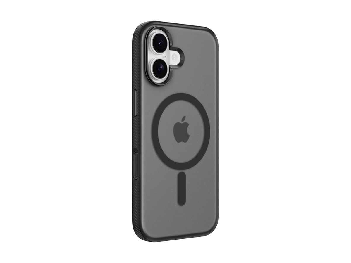 Belkin SheerForce Grip MagSafe Compatible iPhone 17 Case with Slim Design & Anti-Slip Side Lines - Magnetic, Transparent, & Shockproof Protective iPhone Case - Black