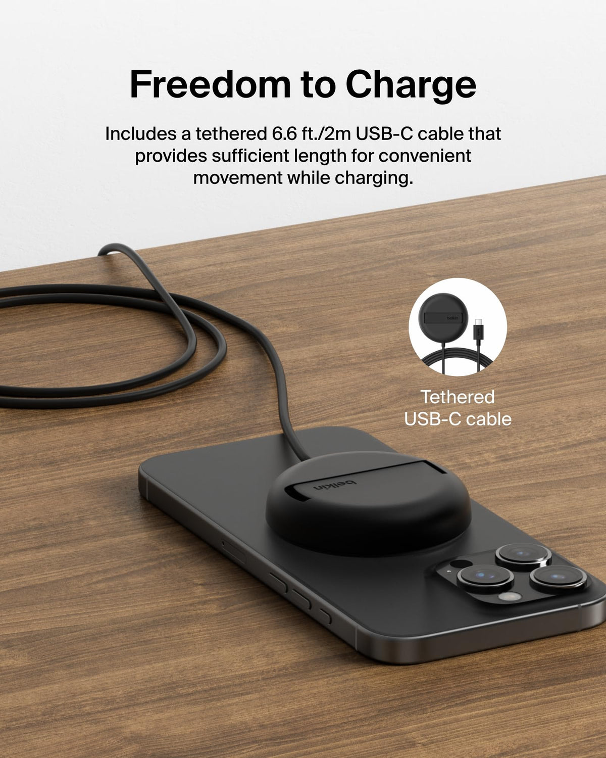 Belkin BoostCharge Pro Magnetic Wireless Charging Pad 15W with Pop-Up Stand