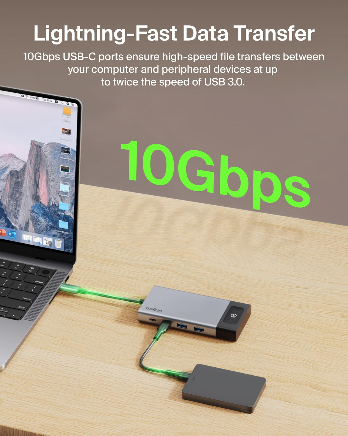 Belkin USB C Hub, 8-in-1 Multi-Port Docking Station 100W - Dual Display Support for Mac, Windows and Chromebook w/ 10Gbps Data Transfer Speeds, Ethernet, Resolutions up to 4K@60Hz